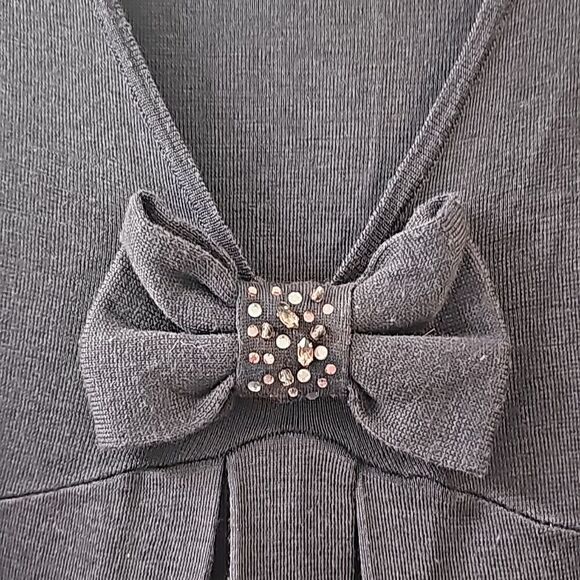Love Moshino Wool Blend Purple A Line Dress with Bow Size 8 - Picture 4 of 7